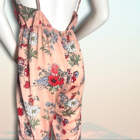 𝅺ASOS NWT Floral Strappy Jumpsuit Pink Size 4 - Picture 12 of 14